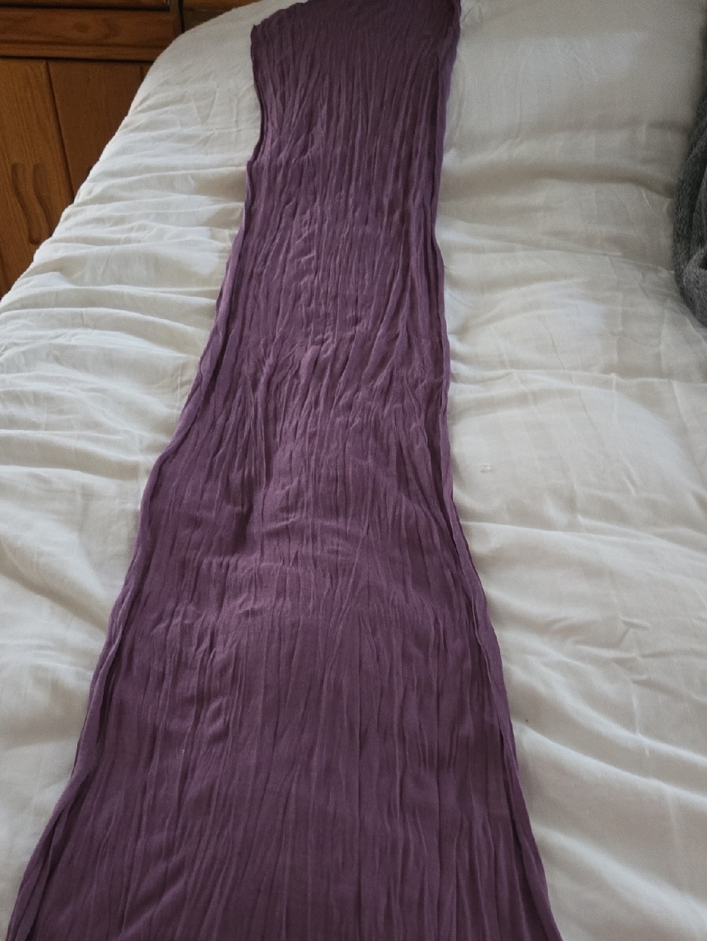 Crinkled Purple Scarf - Lightweight Long Wrap